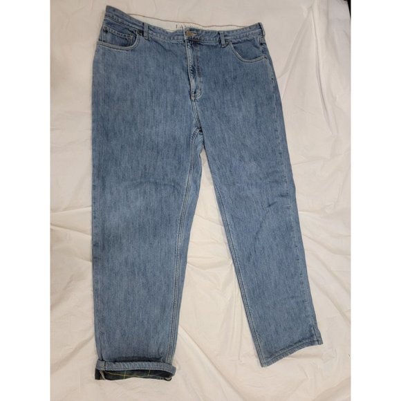 L.L. Bean Size 40 Lined Jeans Insulated Relaxed Fit Slightly Tapered Leg Cotton - Picture 1 of 12